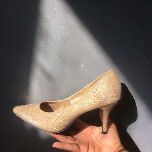 Glittery gold heels
